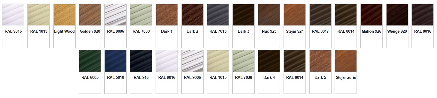 Culori lamele rulouri exterioare